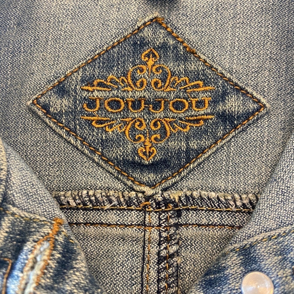 Jou Jou Stylish Blue Denim Kids Jacket with Stud Accents, Size M Kids - Picture 8 of 9